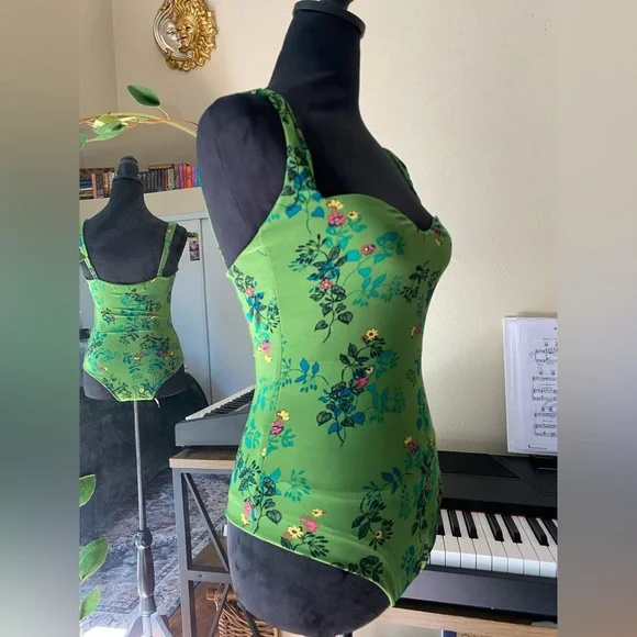 Hai studio original collection floral green body suit size m (us6) - Picture 10 of 13